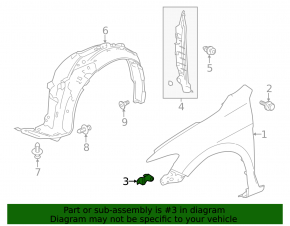 Front Right Fender Bracket Honda Accord 13-17