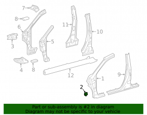 Left front pillar bracket for Lexus CT200h 11-17