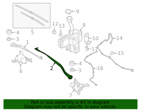 Left windshield wiper arm for BMW i3 14-21