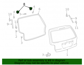 Right tailgate hinge for Lexus RX300 98-03