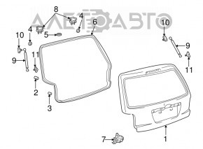 Right tailgate hinge for Lexus RX300 98-03