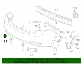 Rear bumper plug right Acura ILX 13-14 prerest