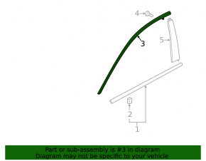 Upper door molding front left Acura TLX 15-
