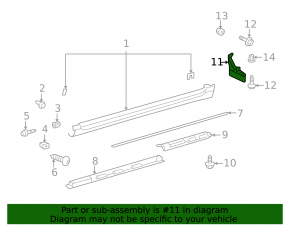 Mudguard threshold rear right Toyota Camry v40