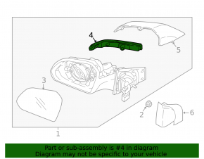 Right mirror turn signal repeater Hyundai Sonata 15-19 hybrid