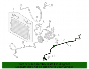 Long air conditioning hose, iron, Toyota Solara 2.4 04-08