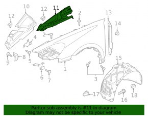 Left underhood trim Porsche Cayenne 958 11-14