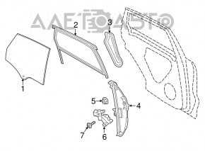 Window lift mechanism rear right Porsche Macan 15-18