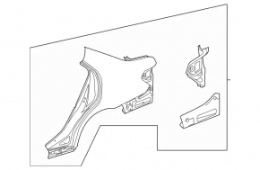 Right rear fender lip for Mercedes W212 10-16