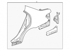 Right rear fender lip for Mercedes W212 10-16