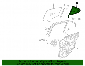 Door glass triangle rear right Mercedes W213 E 17-23