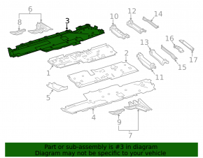 Right underbody protection for Mercedes S-class W222 14-20