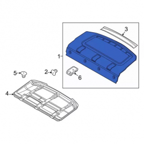 Rear shelf Ford Focus mk3 11-18 4d gray, without mesh