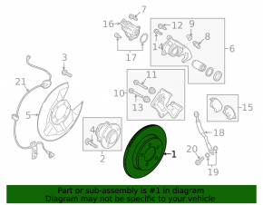 Brake disc rear left Mazda 6 13-21 10mm