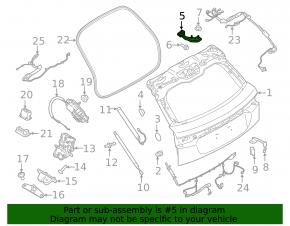 Right tailgate hinge for Land Rover Range Rover Velar 18-23