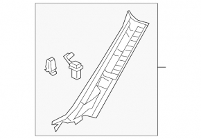 Mazda CX-9 16-23 gray front pillar trim, left