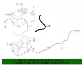 Ground wire for high-voltage battery Volvo XC60 22-26 B5, B6