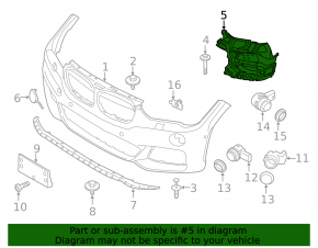 Right fog light bracket for BMW X1 F48 20-22 M-Sport