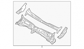Wiper pan metal Subaru XV Crosstrek 13-17