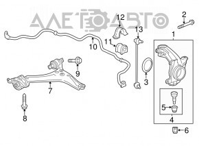 Trunnion with hub front left Honda Accord 13-17 with casing