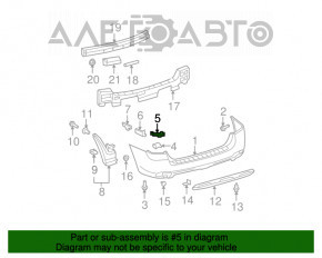 Rear bumper mount inner right Toyota Highlander 08-10