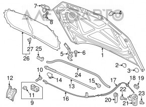 Support bonnet stop VW Passat b7 12-13 USA