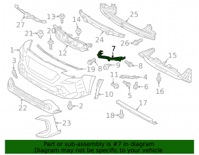 Left front bumper mount under headlight for Subaru Legacy 23-25 rest.