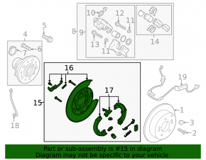 Rear right brake disc cover for Kia Sportage 17-22 FWD with parking brake mechanism