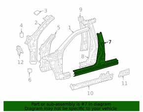 Left center pillar for Lexus GX470 03-09