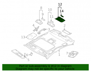 Front light BMW 335i e92 07-13 beige, under sunroof