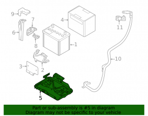 Battery tray Nissan Versa Note 13-19