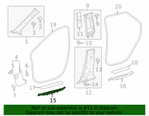 Door sill trim inner front left Lexus RX350 RX450h 16-22 brown with chrome, without backlight, scratches