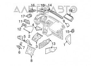 Knee pad for the dashboard of the Nissan Rogue 2008-2015