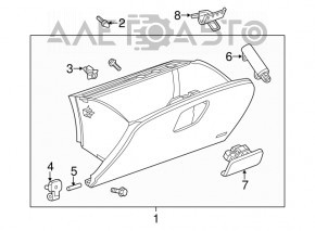 Buick Encore 13-16 gray glove compartment without airbag