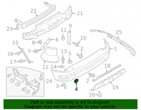 Plug towing hook rear bumper Ford Ecosport 18-22 structure