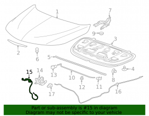 Chevrolet Malibu 16- Hood Lock Hook