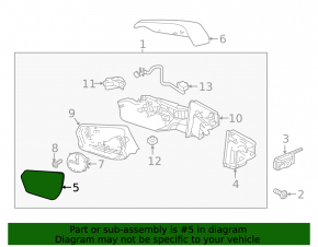 Left mirror element Chevrolet Equinox 18-24 heated