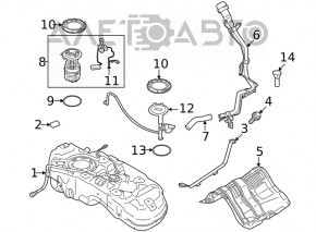 Fuel level sensor Nissan Rogue 21-22 2.5 AWD JP built