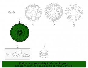 Spare tire for space saver Subaru XV Crosstrek 18-23