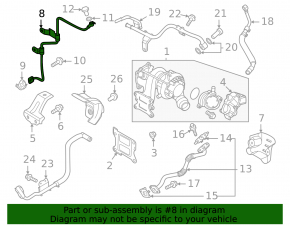 Oil supply pipe for Hyundai Elantra 21-26 1.6 turbocharger