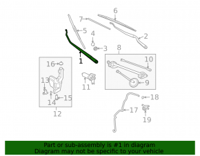 Right windshield wiper arm for Nissan Murano z50 2003-2007