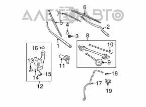 Right windshield wiper arm for Nissan Murano z50 2003-2007