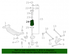 Rear left spring for Toyota Camry v50 12-14 usa LE, brown stiffness