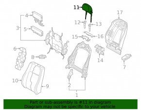 Front left headrest Audi Q7 16-19 brown leather, worn