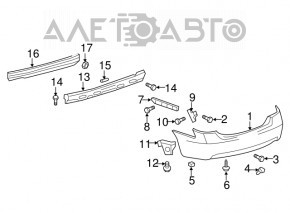 Rear bumper bare Toyota Camry v40 3.5
