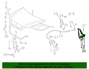 Hood hinge right Lexus RX300 98-03