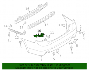 Rear bumper mount right under the light Subaru Legacy 15-19