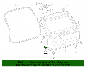 Left tailgate bumper Toyota Rav4 19- lower