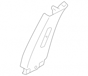 Right center pillar trim, upper belt, 08-15 Nissan Rogue, gray