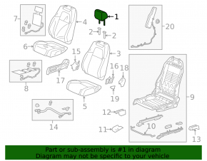 Honda CRV 17-22 driver's seat headrest, black cloth